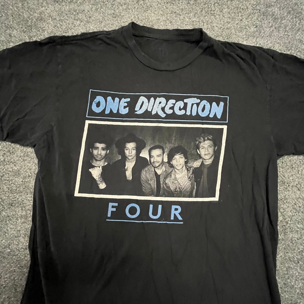 One Direction T-Shirt Mens Size S Black Four Album Graphic Band Tee Merch